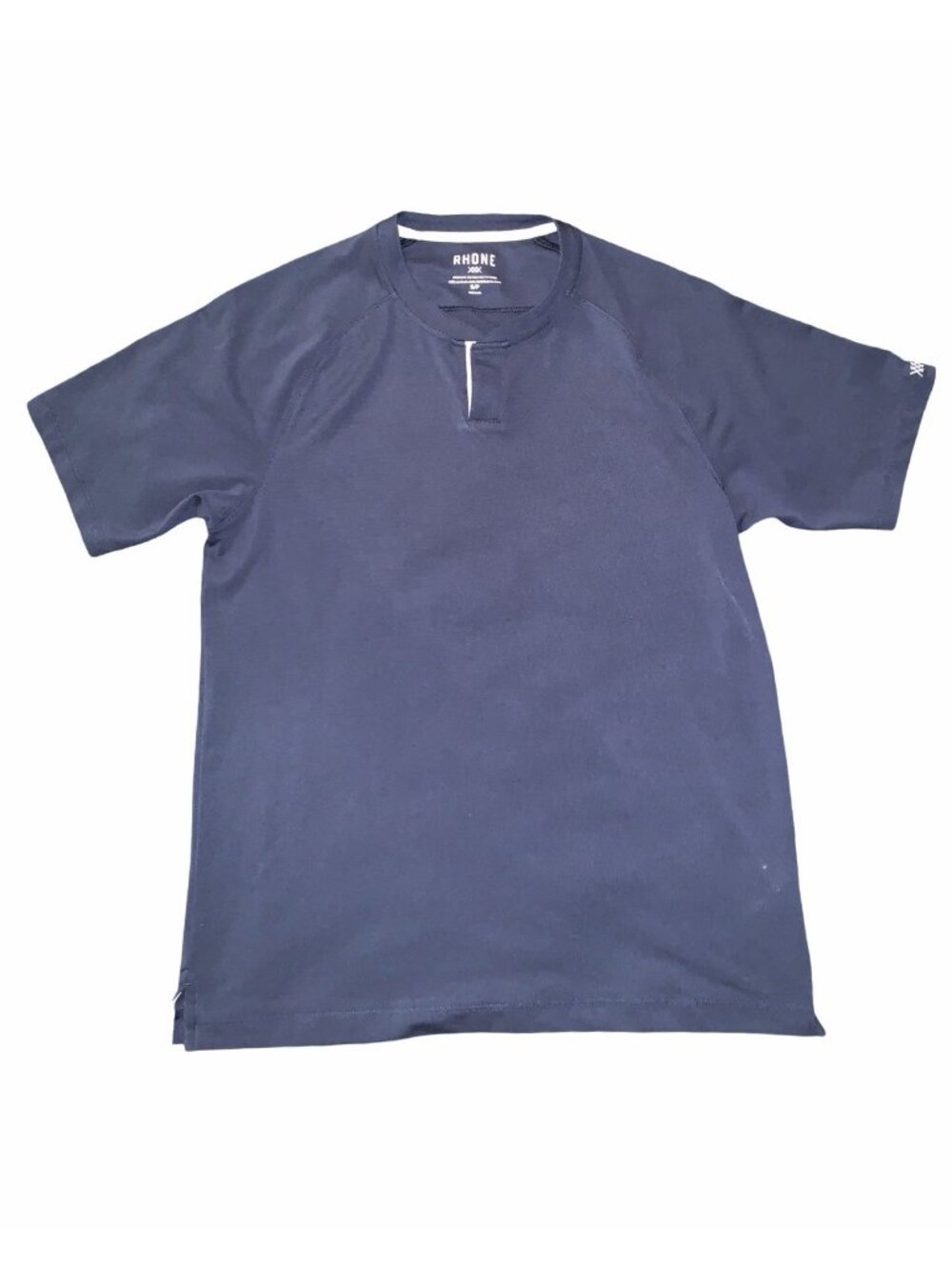 Rhone Men's Delta Pique Notch Neck Tee T Shirt Small GoldFusion Anti-Odor Blue